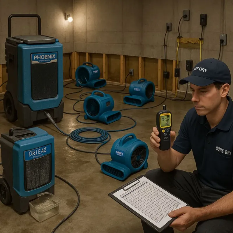 Structural Drying and Dehumidification process in Edinboro, PA
